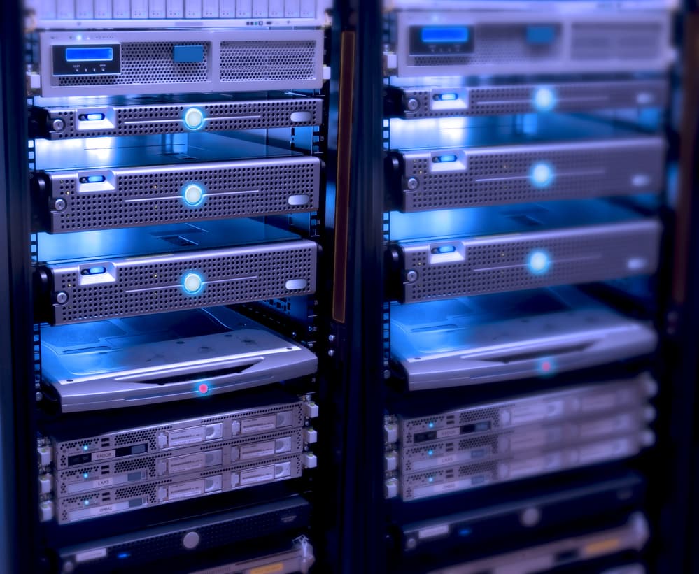 Server racks powering Microsoft Azure cloud infrastructure
